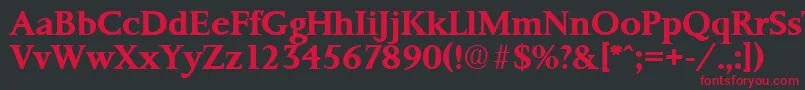PalermoSerialBoldDb Font – Red Fonts on Black Background