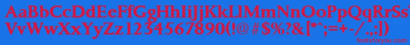 フォントPalermoSerialBoldDb – 赤い文字の青い背景