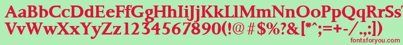 PalermoSerialBoldDb Font – Red Fonts on Green Background