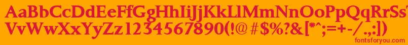 PalermoSerialBoldDb Font – Red Fonts on Orange Background