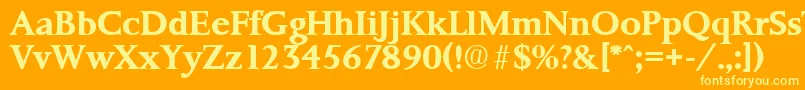 フォントPalermoSerialBoldDb – オレンジの背景に黄色の文字