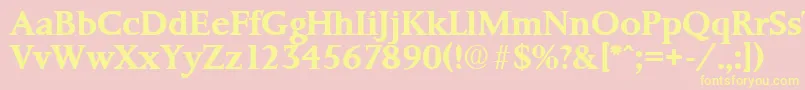 PalermoSerialBoldDb Font – Yellow Fonts on Pink Background