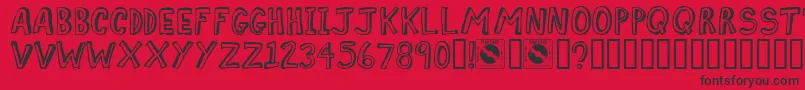 COMIZ    Font – Black Fonts on Red Background