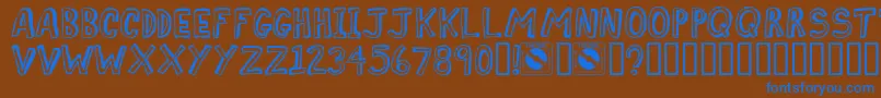 COMIZ    Font – Blue Fonts on Brown Background