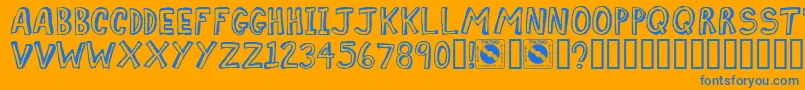 COMIZ    Font – Blue Fonts on Orange Background