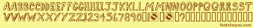 COMIZ    Font – Brown Fonts on Yellow Background