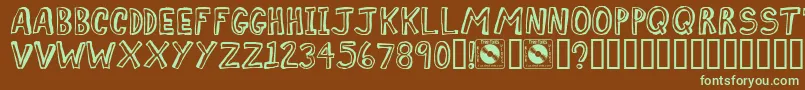 COMIZ    Font – Green Fonts on Brown Background
