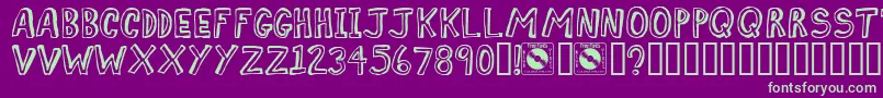 COMIZ    Font – Green Fonts on Purple Background