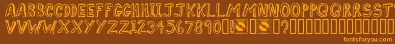 COMIZ    Font – Orange Fonts on Brown Background