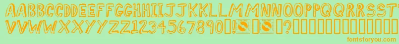 COMIZ    Font – Orange Fonts on Green Background