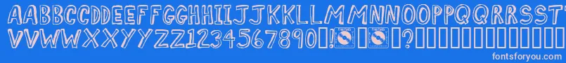 COMIZ    Font – Pink Fonts on Blue Background