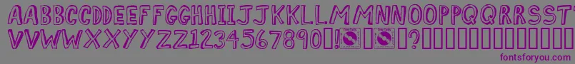 COMIZ   -fontti – violetit fontit harmaalla taustalla