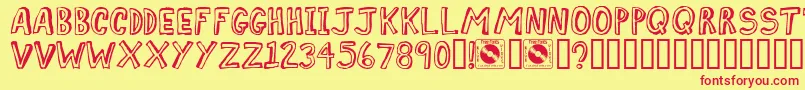 COMIZ    Font – Red Fonts on Yellow Background