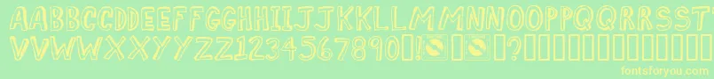 More about COMIZ Font COMIZ Font – Yellow Fonts on Green Background