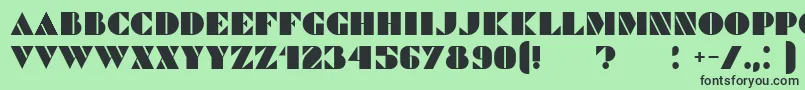 フォントCommanders – 緑の背景に黒い文字