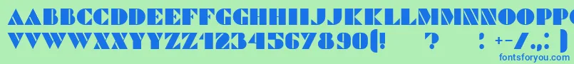 フォントCommanders – 青い文字は緑の背景です。