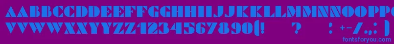 フォントCommanders – 紫色の背景に青い文字