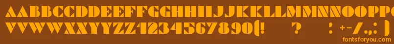 Commanders-Schriftart – Orangefarbene Schriften auf braunem Hintergrund