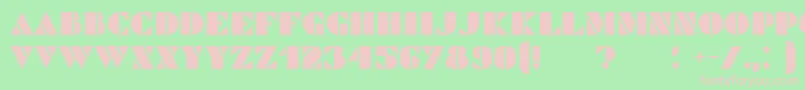 Commanders Font – Pink Fonts on Green Background