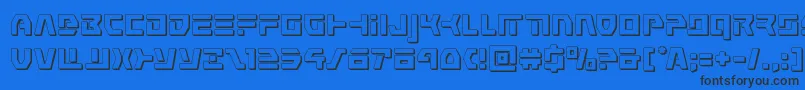 commandoverride3d Font – Black Fonts on Blue Background