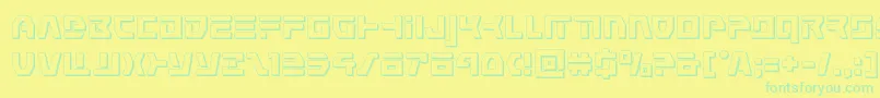 commandoverride3d Font – Green Fonts on Yellow Background