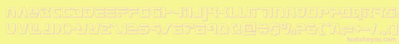 commandoverride3d Font – Pink Fonts on Yellow Background