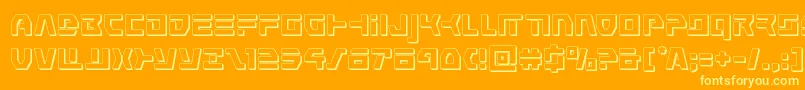 commandoverride3d-Schriftart – Gelbe Schriften auf orangefarbenem Hintergrund