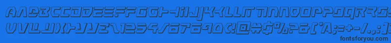 commandoverride3dital Font – Black Fonts on Blue Background