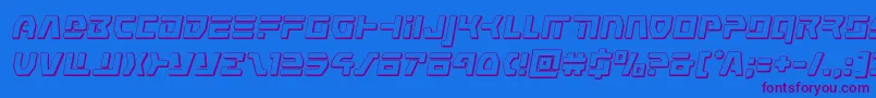 Czcionka commandoverride3dital – fioletowe czcionki na niebieskim tle