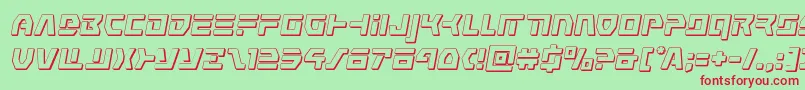 commandoverride3dital-Schriftart – Rote Schriften auf grünem Hintergrund