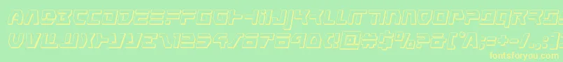 commandoverride3dital Font – Yellow Fonts on Green Background