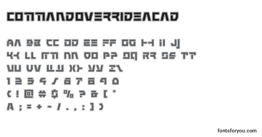 Fuente Commandoverrideacad - alfabeto, números, caracteres especiales