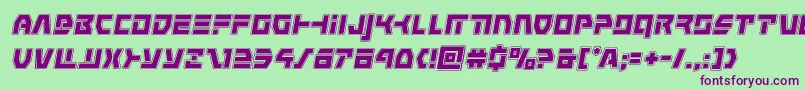 commandoverrideacadital Font – Purple Fonts on Green Background