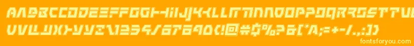 commandoverrideacadital Font – Yellow Fonts on Orange Background