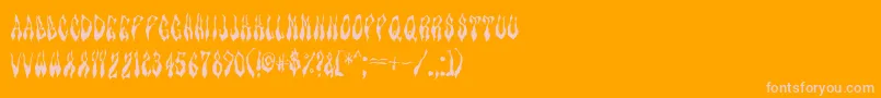 Barbecuejr-Schriftart – Rosa Schriften auf orangefarbenem Hintergrund