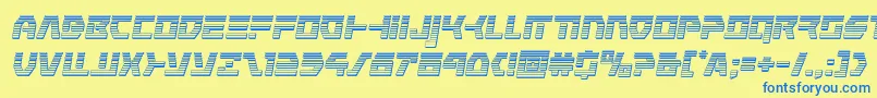 commandoverridechromeital Font – Blue Fonts on Yellow Background