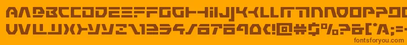 commandoverrideexpand-Schriftart – Braune Schriften auf orangefarbenem Hintergrund