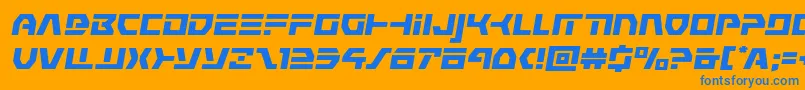 commandoverrideexpandital Font – Blue Fonts on Orange Background