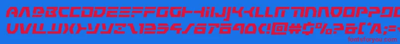 commandoverrideexpandital Font – Red Fonts on Blue Background