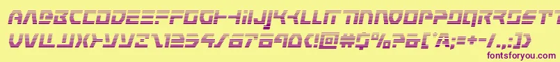 commandoverridegradital Font – Purple Fonts on Yellow Background