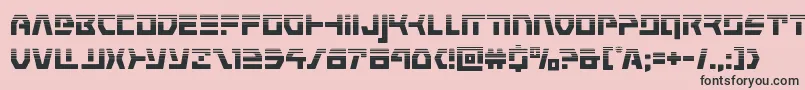 commandoverridehalf-Schriftart – Schwarze Schriften auf rosa Hintergrund