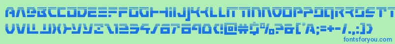Шрифт commandoverridehalf – синие шрифты на зелёном фоне