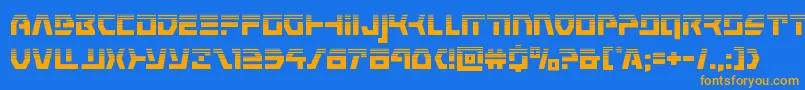 commandoverridehalf Font – Orange Fonts on Blue Background