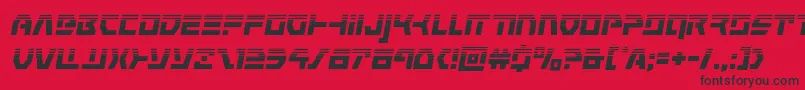 commandoverridehalfital-Schriftart – Schwarze Schriften auf rotem Hintergrund