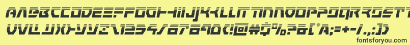 commandoverridehalfital Font – Black Fonts on Yellow Background