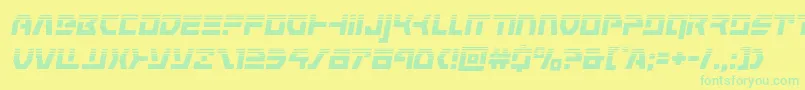 commandoverridehalfital Font – Green Fonts on Yellow Background