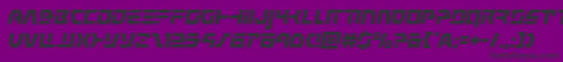 commandoverrideital-Schriftart – Schwarze Schriften auf violettem Hintergrund