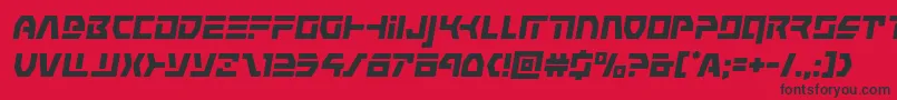commandoverrideital Font – Black Fonts on Red Background