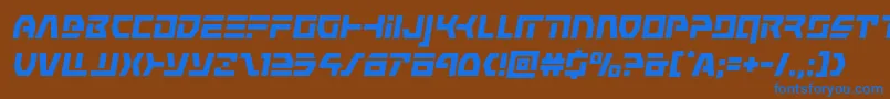 commandoverrideital Font – Blue Fonts on Brown Background