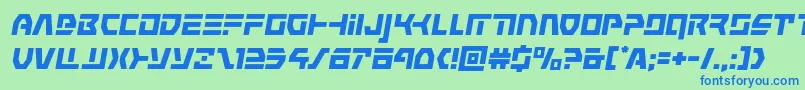 Шрифт commandoverrideital – синие шрифты на зелёном фоне